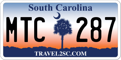 SC license plate MTC287