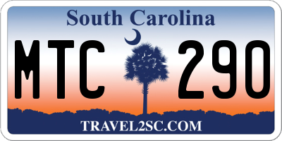 SC license plate MTC290
