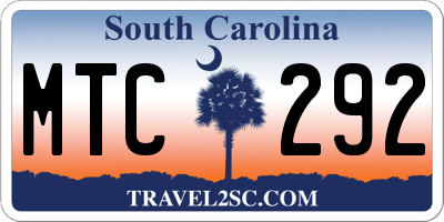 SC license plate MTC292