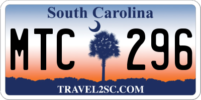 SC license plate MTC296