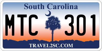 SC license plate MTC301