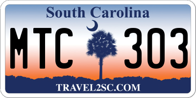 SC license plate MTC303