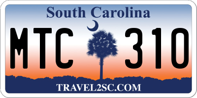 SC license plate MTC310