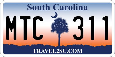 SC license plate MTC311