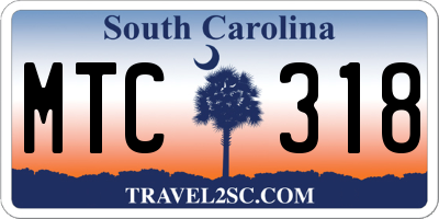 SC license plate MTC318