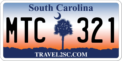 SC license plate MTC321