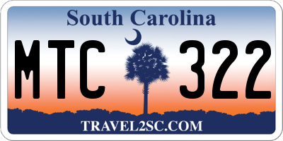 SC license plate MTC322