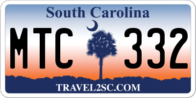 SC license plate MTC332