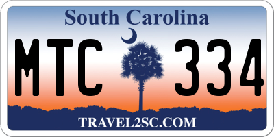 SC license plate MTC334