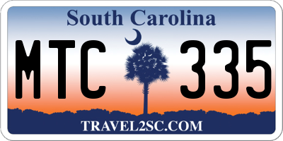 SC license plate MTC335