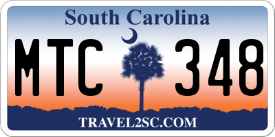 SC license plate MTC348