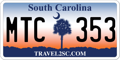 SC license plate MTC353