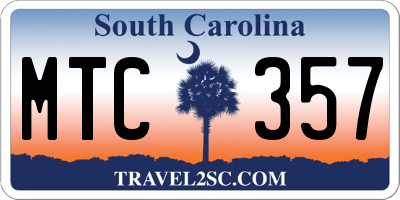 SC license plate MTC357