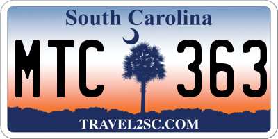 SC license plate MTC363