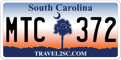 SC license plate MTC372