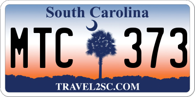 SC license plate MTC373