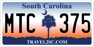 SC license plate MTC375