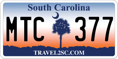 SC license plate MTC377