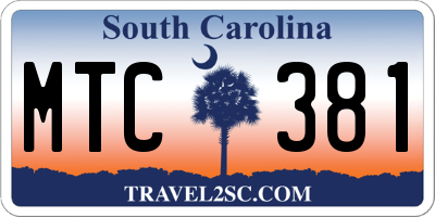 SC license plate MTC381