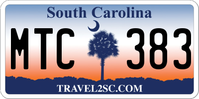 SC license plate MTC383