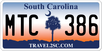 SC license plate MTC386