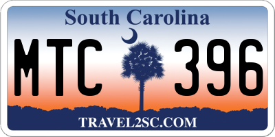SC license plate MTC396