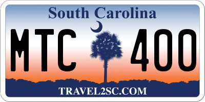 SC license plate MTC400