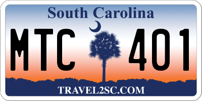 SC license plate MTC401