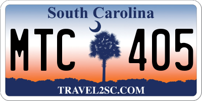 SC license plate MTC405