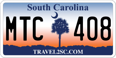 SC license plate MTC408