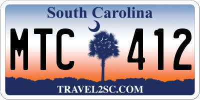 SC license plate MTC412