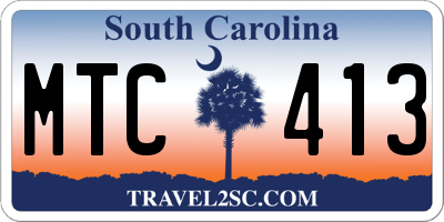 SC license plate MTC413