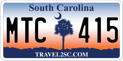 SC license plate MTC415
