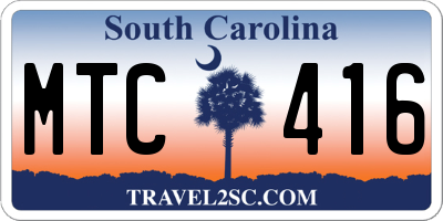 SC license plate MTC416