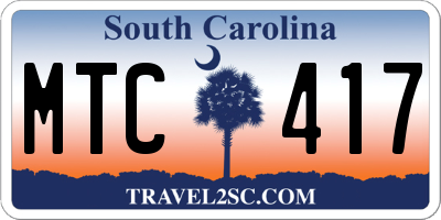 SC license plate MTC417
