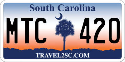 SC license plate MTC420