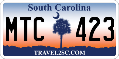 SC license plate MTC423