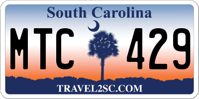 SC license plate MTC429