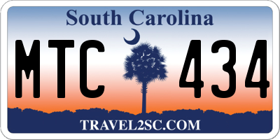 SC license plate MTC434