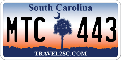 SC license plate MTC443