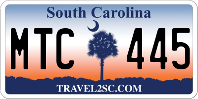 SC license plate MTC445
