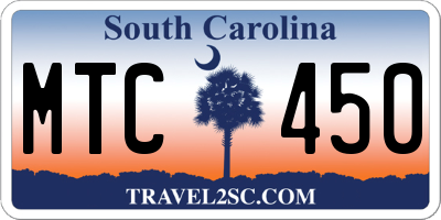 SC license plate MTC450