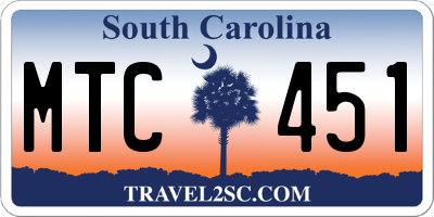 SC license plate MTC451
