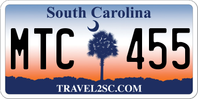 SC license plate MTC455