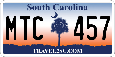 SC license plate MTC457