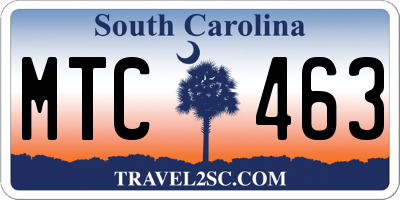 SC license plate MTC463