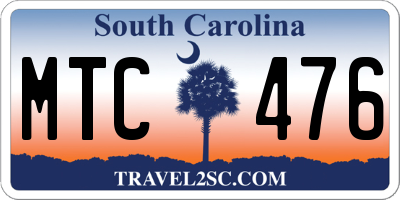 SC license plate MTC476