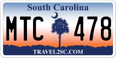 SC license plate MTC478