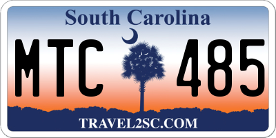 SC license plate MTC485