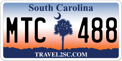 SC license plate MTC488